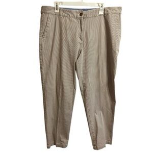 Talbots‎ Weekend Chino striped Cropped pants women’s size 16 tan and white
